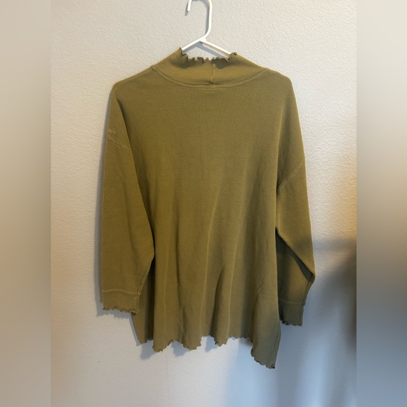 J. Jill Green Waffle Knit Tunic Blouse - Picture 3 of 5